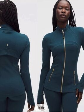 Lululemon NWT Define Jacket Full Zip Nulu Indochine Blue Gold Size 6